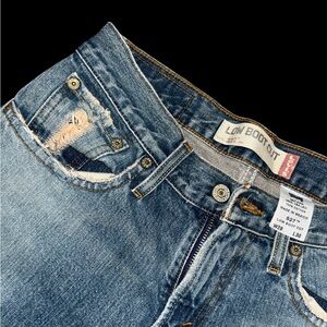 Cowboy Rustic Washed Low Boot Cut Ripped Levi’s Jeans